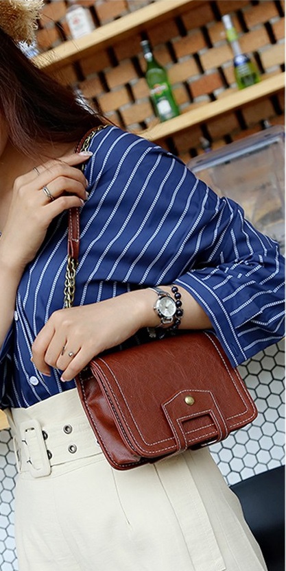 KW80289 Trendy Fashion Bag Dark Brown